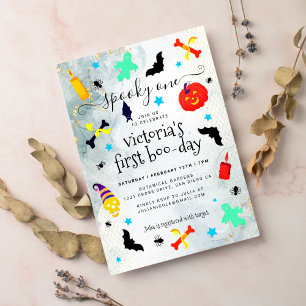 Invitación Temeroso Spooky Little Boo Halloween Cumpleaños
