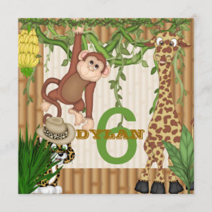 Invitación Templa del cumpleaños del safari de
