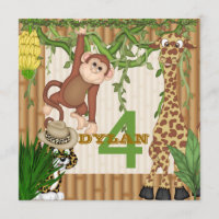 Invitación Templa del cumpleaños del safari de