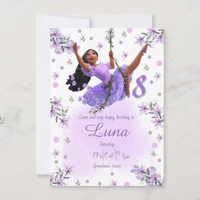 Invitación Template Isabella's Birthday Invitation (Anverso)