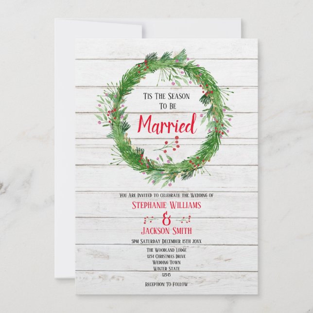 Invitación Temporada de casamiento | Boda de Invierno de Made (Anverso)