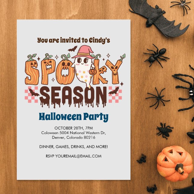 Invitación Temporada de fantasía, fantasma lindo, Halloween (Subido por el creador)