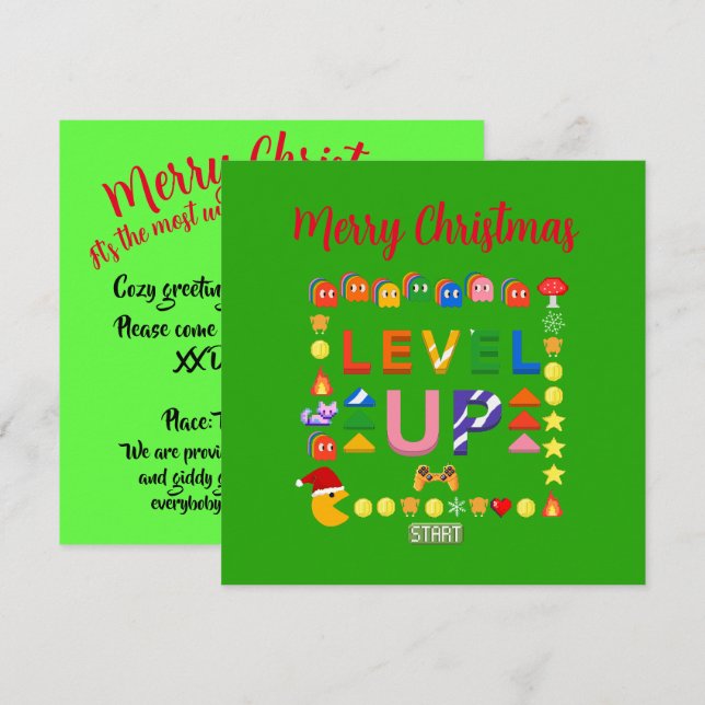 Invitación Temporada de fiestas de Mikitiez navidades comida  (Anverso / Reverso)