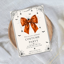 Invitación temporal de Halloween de lazo naranja d
