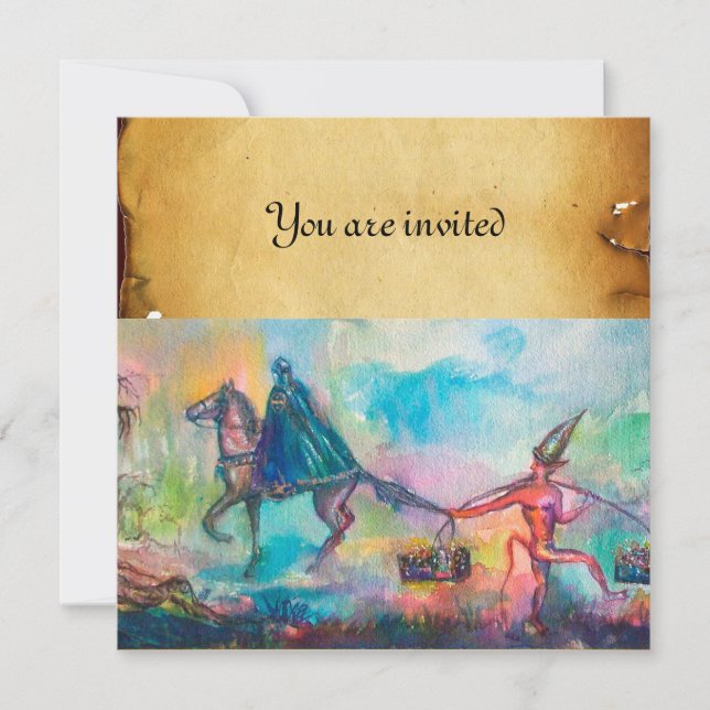 Invitación TEMPTACIÓN Caballero oscuro, pergamino del tesoro  (Anverso)
