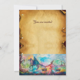 Invitación TEMPTACIÓN Caballero oscuro, pergamino del tesoro