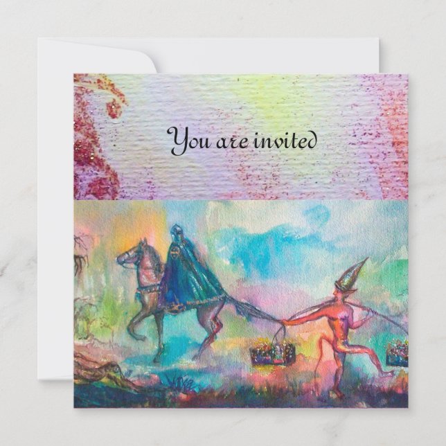 Invitación TEMPTACIÓN Caballero oscuro y tesoro del diablo, a (Anverso)