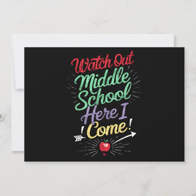 Invitación Ten Cuidado Escuela Secundaria Aquí Vengo Escuela (Anverso)