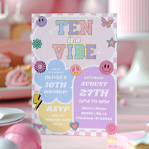 Ten is a Vibe Preppy Patch 10 cumpleaños