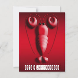 Invitación Tenazas en forma de corazón de la langosta roja