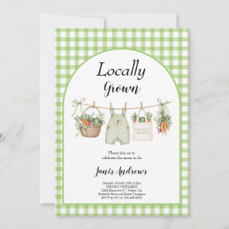Invitación Tendedero fiesta de baby shower verde localmente c