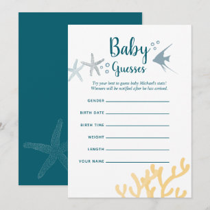 Invitación Tendencia de color Bajo el mar Baby Shower Baby Gu