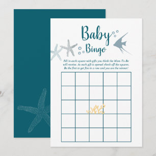 Invitación Tendencia de color bajo la lluvia de bebé bingo de