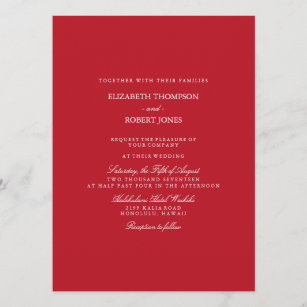 Invitación Tendencia de color sólido de alfombra roja