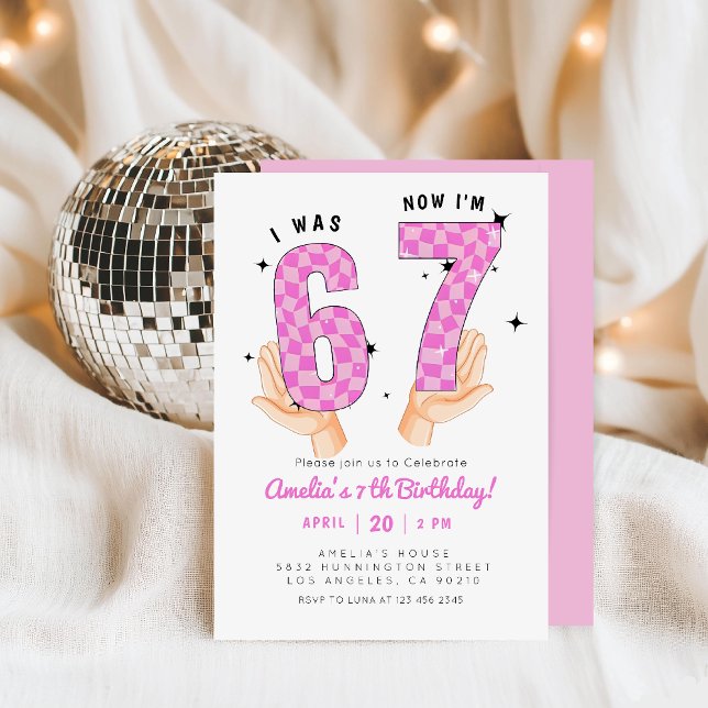 Invitación Tendencia de meme de cumpleaños 6 7 Seis Siete  (Subido por el creador)