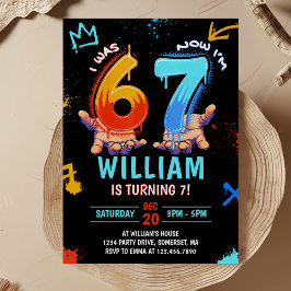 Invitación Tendencia de meme de grafiti 6 7 Fiesta de cumplea