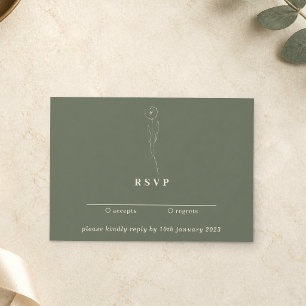 Invitación Tendencia floral verde salvia responder amablement