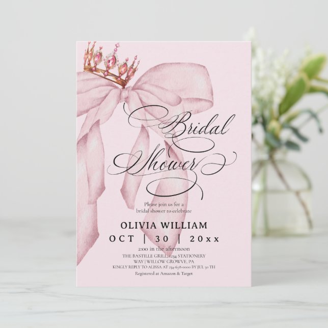 Invitación Tendencias de Arco de Boda Rosa Claro (Anverso de pie)