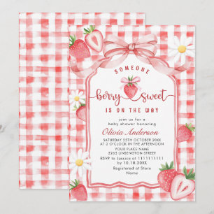 Invitación Tendencias en Acuarela Prado Fresa Baby Shower