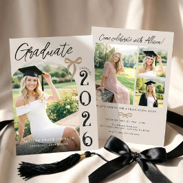 Invitación Tendencias Modernas Casuales Foto Graduación