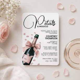 Invitación Tendencias Pétalos Rosados y Prosecco Despedida de