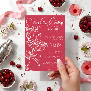 Invitación Tendencias Rojas Ella Es La Cereza En La Parte Sup