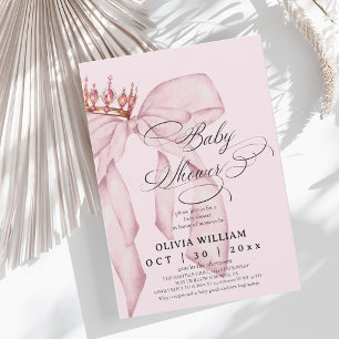 Invitación Tendencias Rosa Arco Bebé Niña Lluvia de Bebé