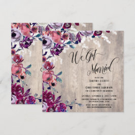 Invitación Tenemos Caligrafía Casada Luces Florales De Madera