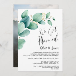 Invitación Tenemos La Recepción De Eucalipto Casados