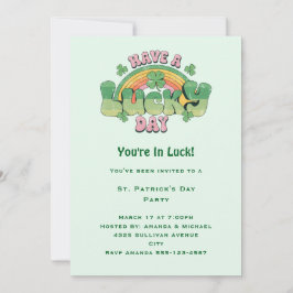 Invitación Tener un día de suerte estilo retro St. Patrick's 