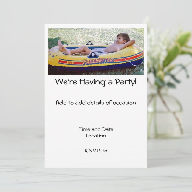 Invitación Tener una fiesta  (Anverso de pie)