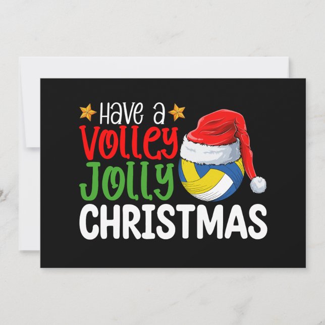 Invitación Tener vacaciones de voleibol Navidad (Anverso)