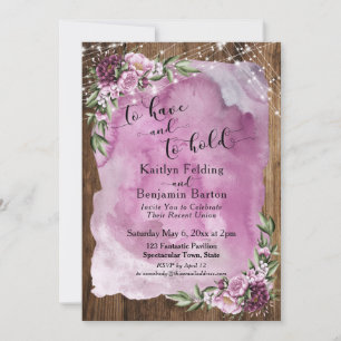 Invitación Tener y Mantener Acuarela Rústica y Luces