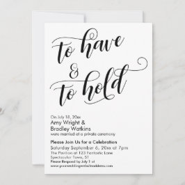 Invitación Tener y Mantener Celebración Post-Boda del Guión