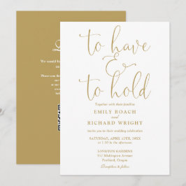 Invitación Tener Y Mantener El Boda De Oro Del Código QR