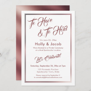 Invitación Tener Y Mantener El Oro Rosa Sobre El Blanco, La R