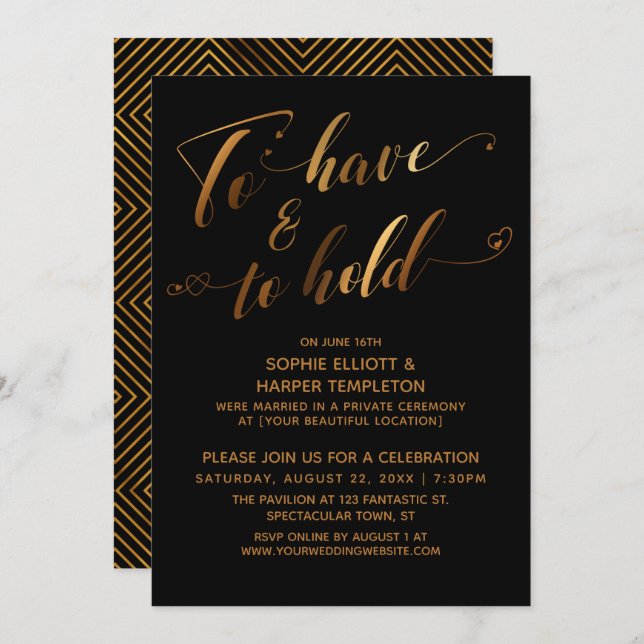 Invitación Tener y Mantener Evento Post-Nupcial del Oro Negro (Anverso / Reverso)