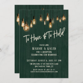 Invitación Tener y mantener luces ecológicas de madera oscura