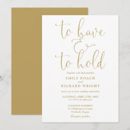 Invitación Tener Y Mantener Moda Script Boda De Oro