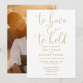 Invitación Tener Y Mantener Un Boda De Foto Oro