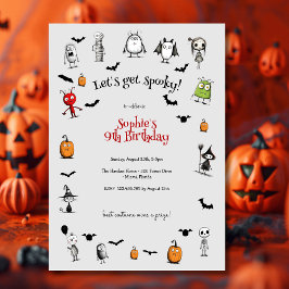 Invitación ¡Tengamos miedo! Aniversario de monstruos tremendo