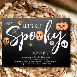 Invitación ¡Tengamos miedo! fiesta de cumpleaños de halloween
