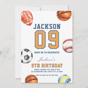 Invitación Tengamos un Cumpleaños Multideportivo