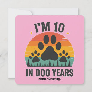 Invitación Tengo 10 años en perros 80 años Hombres divertidos