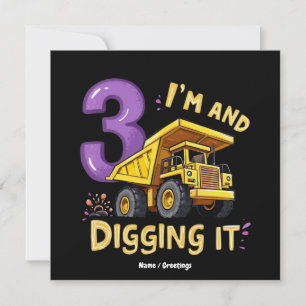 Invitación Tengo 3 años y lo cavé 3 años de construcción