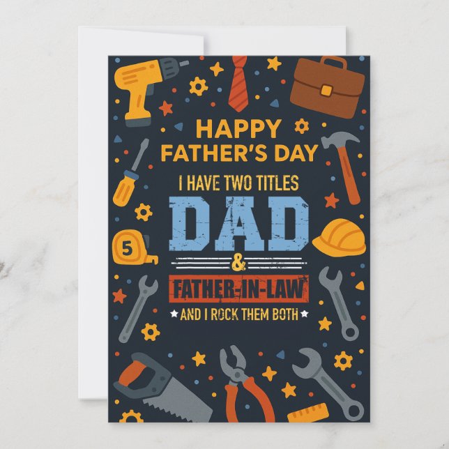 Invitación Tengo Dos Títulos, Papá Y Padre En La Ley Los Rocí (Anverso)