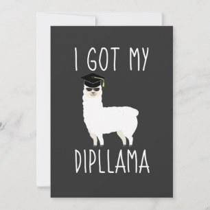 Invitación Tengo mi Dipllama Graduada Llama Pun