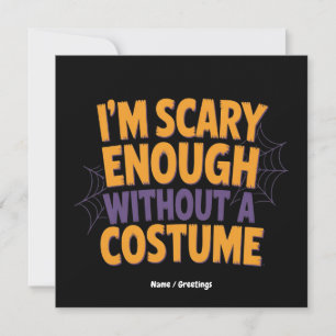 Invitación Tengo miedo suficiente sin disfraz de Halloween di