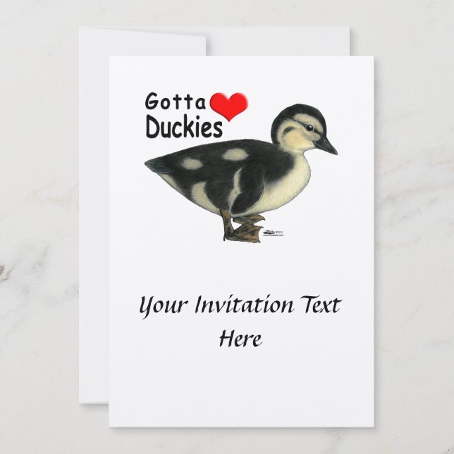 Invitación Tengo que amar a los patitos (Anverso)