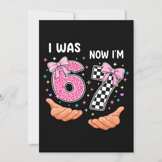 Invitación Tenía 6 ahora tengo 7 números de cumpleaños lindos (Anverso)
